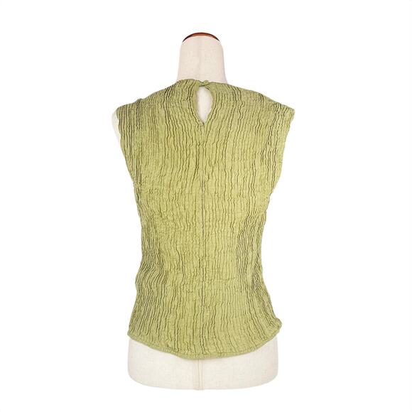REGINA PYO x & OTHER STORIES Textured Mulberry Silk Knotted Green Top Size 6 - Picture 5 of 8